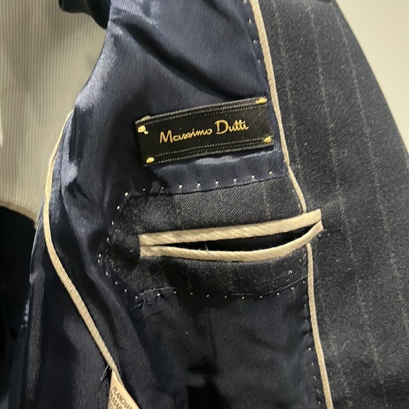 Massimo Dutti Fine Pinstripe Tailored Wool Blazer - Picture 6 of 7